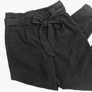 High rise paper bag pants